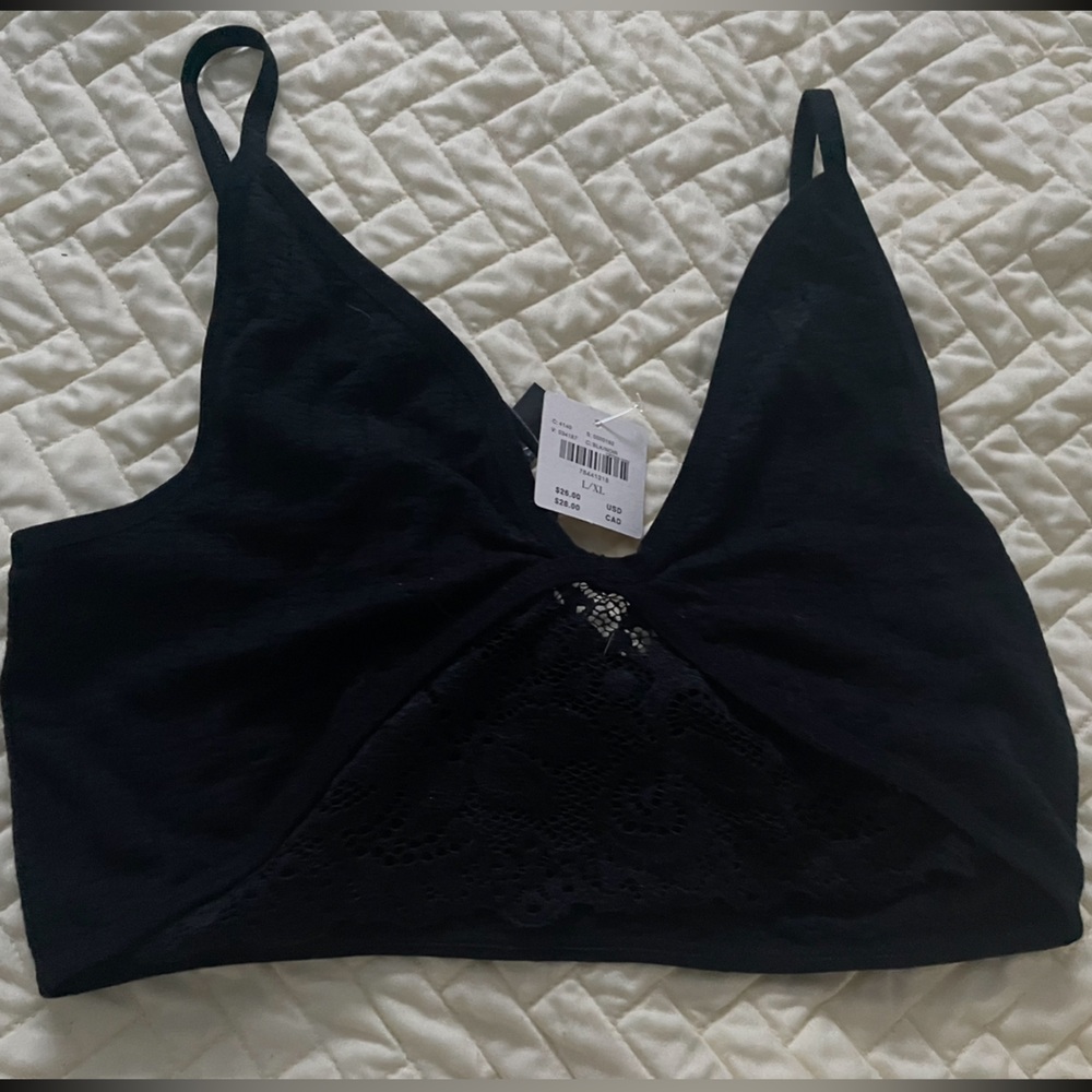NWT Anthropology L/XL Bralette black